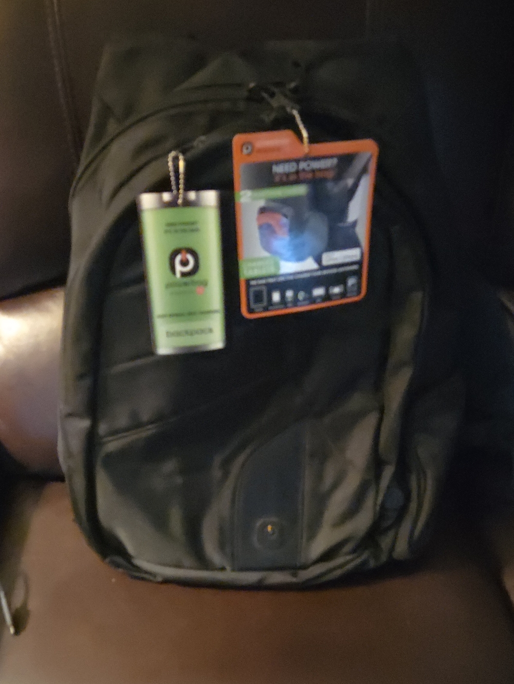 Black Tech Backpack with USB Charging Port